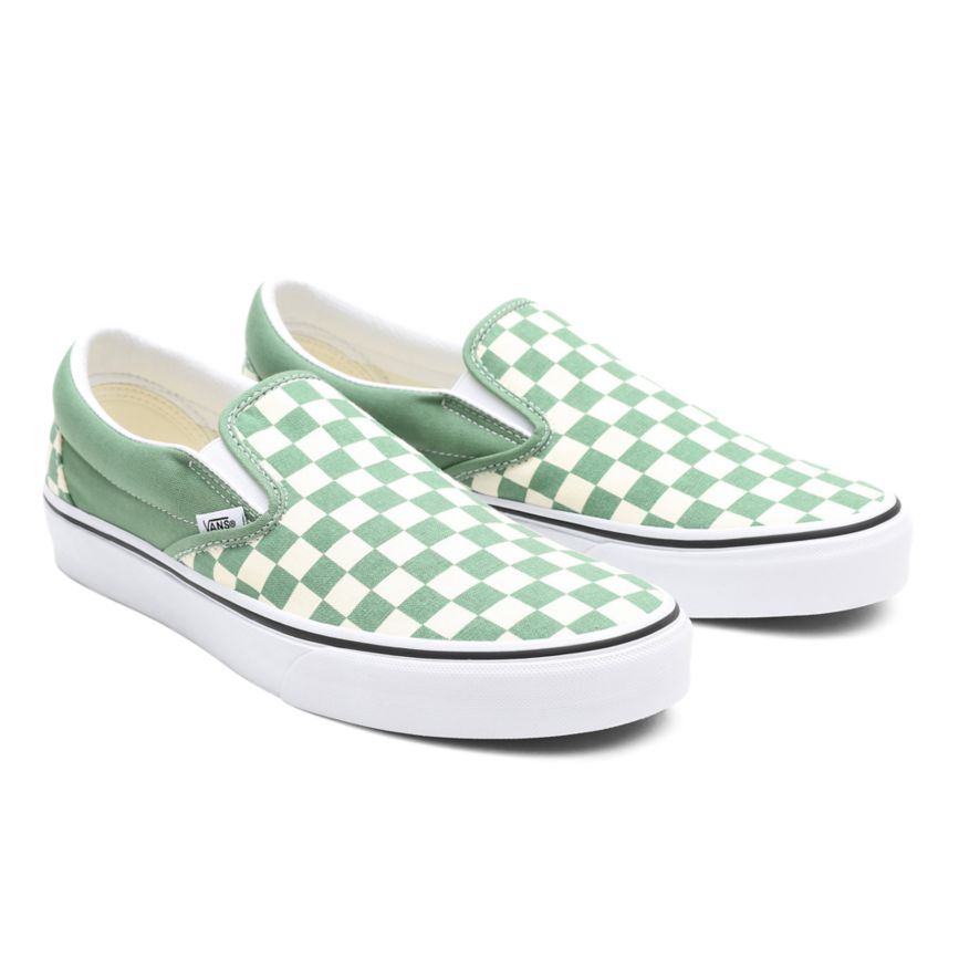 Vans Checkerboard Classic Slip-On Dam Vita - Vans Classics Outlet Sverige (JXLIG7361)